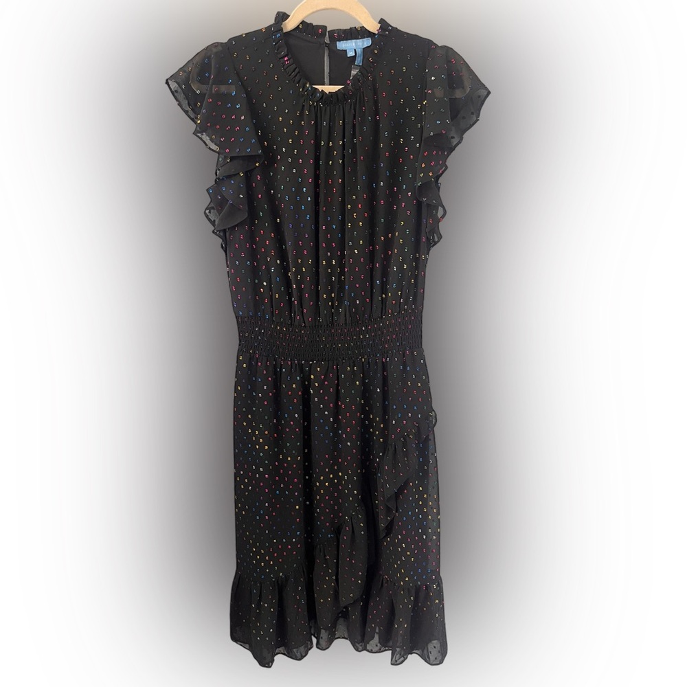 Draper James Kacey Faux Wrap Dress in Shimmer Dot in Size M NWT